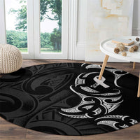 White Ribbon Day New Zealand Round Carpet Aotearoa Maori Pattern LT14 - Polynesian Pride