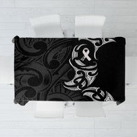 White Ribbon Day New Zealand Tablecloth Aotearoa Maori Pattern LT14 Black - Polynesian Pride