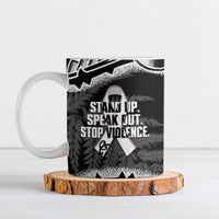 White Ribbon Day New Zealand Ceramic Mug Respect Women Maori Pattern Black LT14 Black - Polynesian Pride
