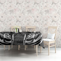 White Ribbon Day New Zealand Tablecloth Respect Women Maori Pattern Black LT14 - Polynesian Pride