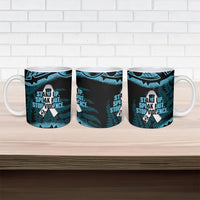 White Ribbon Day New Zealand Ceramic Mug Respect Women Maori Pattern Blue LT14 - Polynesian Pride