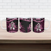 White Ribbon Day New Zealand Ceramic Mug Respect Women Maori Pattern Pink LT14 - Polynesian Pride