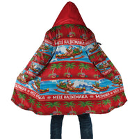 Hawaii Mele Kalikimaka Cloak Outrigger Canoe Santa Festive Palm Seamless LT14 Unisex Red - Polynesian Pride