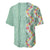 Menthol Green Aloha Hawaii Tiki Baseball Jersey Tropical Plumeria - Seamless Style