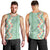 Menthol Green Aloha Hawaii Tiki Men Tank Top Tropical Plumeria - Seamless Style