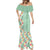 Menthol Green Aloha Hawaii Tiki Mermaid Dress Tropical Plumeria - Seamless Style