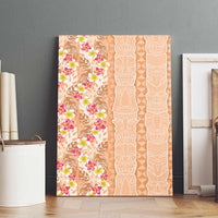 Orange Chiffon Aloha Hawaii Tiki Canvas Wall Art Tropical Plumeria - Seamless Style