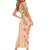 Orange Chiffon Aloha Hawaii Tiki Short Sleeve Bodycon Dress Tropical Plumeria - Seamless Style