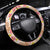 Orange Chiffon Aloha Hawaii Tiki Steering Wheel Cover Tropical Plumeria - Seamless Style