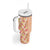 Orange Chiffon Aloha Hawaii Tiki Tumbler With Handle Tropical Plumeria - Seamless Style