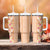 Orange Chiffon Aloha Hawaii Tiki Tumbler With Handle Tropical Plumeria - Seamless Style