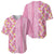 Pastel Magenta Aloha Hawaii Tiki Baseball Jersey Tropical Plumeria - Seamless Style