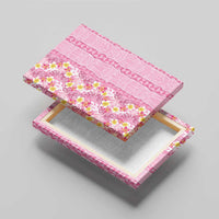Pastel Magenta Aloha Hawaii Tiki Canvas Wall Art Tropical Plumeria - Seamless Style