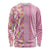 Pastel Magenta Aloha Hawaii Tiki Long Sleeve Shirt Tropical Plumeria - Seamless Style