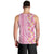 Pastel Magenta Aloha Hawaii Tiki Men Tank Top Tropical Plumeria - Seamless Style