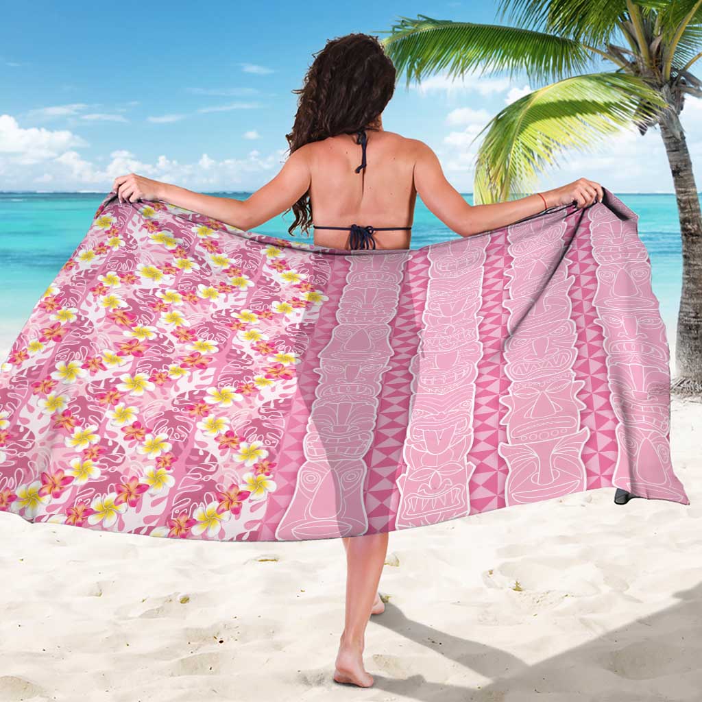 Pastel Magenta Aloha Hawaii Tiki Sarong Tropical Plumeria - Seamless Style