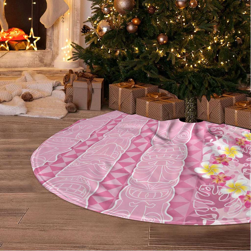 Pastel Magenta Aloha Hawaii Tiki Tree Skirt Tropical Plumeria - Seamless Style