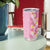 Pastel Magenta Aloha Hawaii Tiki Tumbler Cup Tropical Plumeria - Seamless Style