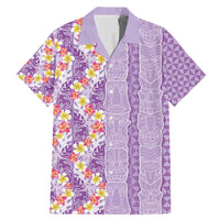 Lush Lilac Aloha Hawaii Tiki Family Matching Mermaid Dress and Hawaiian Shirt Tropical Plumeria - Seamless Style