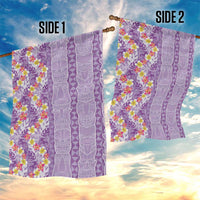 Lush Lilac Aloha Hawaii Tiki Garden Flag Tropical Plumeria - Seamless Style