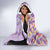 Lush Lilac Aloha Hawaii Tiki Hooded Blanket Tropical Plumeria - Seamless Style