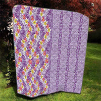 Lush Lilac Aloha Hawaii Tiki Quilt Tropical Plumeria - Seamless Style