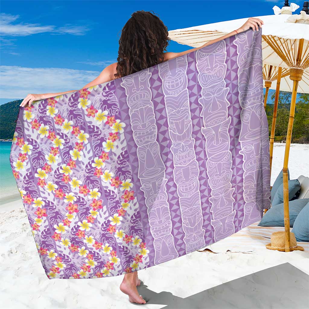 Lush Lilac Aloha Hawaii Tiki Sarong Tropical Plumeria - Seamless Style