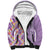 Lush Lilac Aloha Hawaii Tiki Sherpa Hoodie Tropical Plumeria - Seamless Style