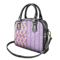 Lush Lilac Aloha Hawaii Tiki Shoulder Handbag Tropical Plumeria - Seamless Style