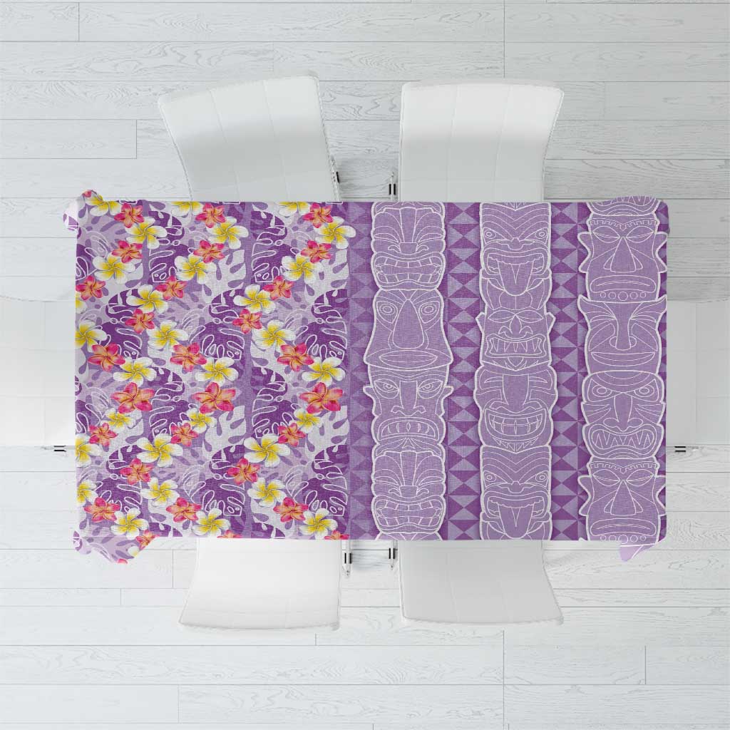 Lush Lilac Aloha Hawaii Tiki Tablecloth Tropical Plumeria - Seamless Style