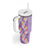 Lush Lilac Aloha Hawaii Tiki Tumbler With Handle Tropical Plumeria - Seamless Style