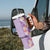 Lush Lilac Aloha Hawaii Tiki Tumbler With Handle Tropical Plumeria - Seamless Style