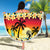 Tropical Islands Sunset Hawaii Beach Blanket Go Surfing With Hula Girl - Summer Vibes