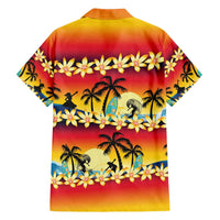 Tropical Islands Sunset Hawaii Family Matching Tank Maxi Dress and Hawaiian Shirt Go Surfing With Hula Girl - Summer Vibes LT14 - Polynesian Pride