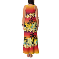 Tropical Islands Sunset Hawaii Family Matching Tank Maxi Dress and Hawaiian Shirt Go Surfing With Hula Girl - Summer Vibes LT14 - Polynesian Pride