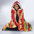 Tropical Islands Sunset Hawaii Hooded Blanket Go Surfing With Hula Girl - Summer Vibes