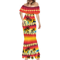 Tropical Islands Sunset Hawaii Mermaid Dress Go Surfing With Hula Girl - Summer Vibes LT14 - Polynesian Pride
