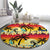 Tropical Islands Sunset Hawaii Round Carpet Go Surfing With Hula Girl - Summer Vibes