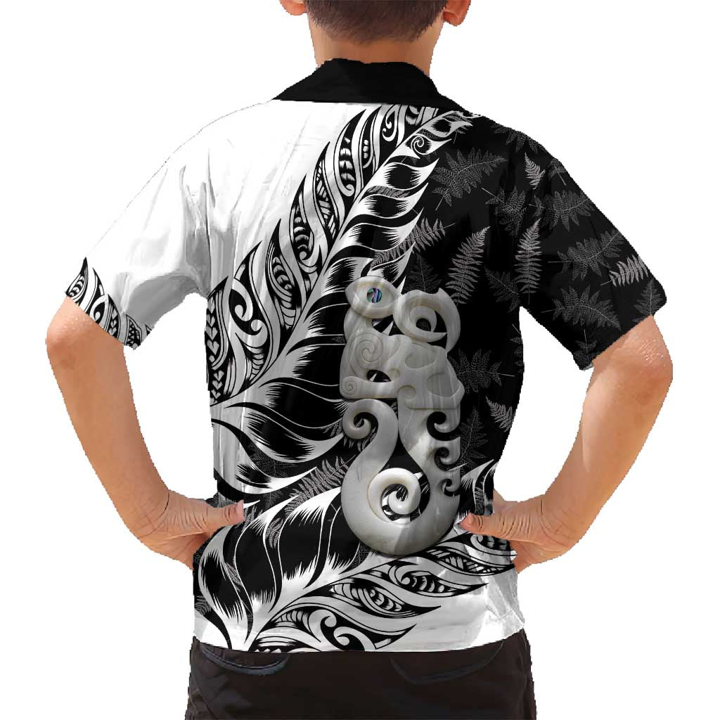 Aotearoa Manaia NZ Maori Silver Fern Family Matching Long Sleeve Bodycon Dress and Hawaiian Shirt LT14 - Polynesian Pride