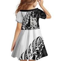 Aotearoa Manaia NZ Maori Silver Fern Family Matching Long Sleeve Bodycon Dress and Hawaiian Shirt LT14 - Polynesian Pride