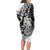 Aotearoa Manaia NZ Maori Silver Fern Family Matching Long Sleeve Bodycon Dress and Hawaiian Shirt