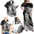 Aotearoa Manaia NZ Maori Silver Fern Family Matching Off Shoulder Maxi Dress and Hawaiian Shirt