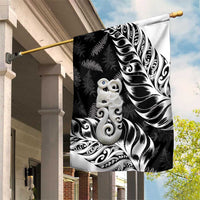 Aotearoa Manaia NZ Maori Silver Fern Garden Flag LT14 House Flag Black - Polynesian Pride