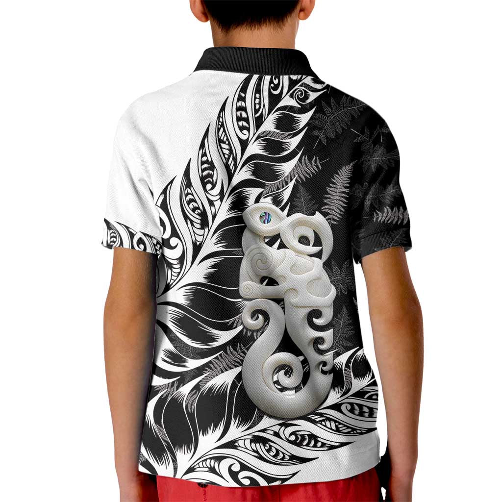 Aotearoa Manaia NZ Maori Silver Fern Kid Polo Shirt LT14 - Polynesian Pride