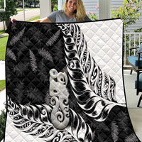 Aotearoa Manaia NZ Maori Silver Fern Quilt LT14 Black - Polynesian Pride