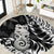 Aotearoa Manaia NZ Maori Silver Fern Round Carpet