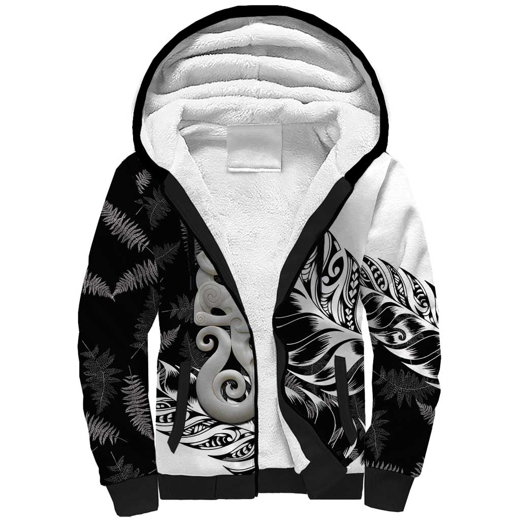 Aotearoa Manaia NZ Maori Silver Fern Sherpa Hoodie