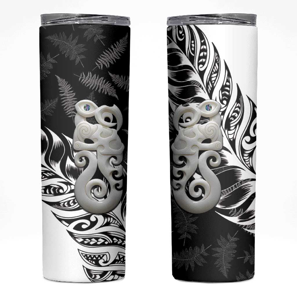 Aotearoa Manaia NZ Maori Silver Fern Skinny Tumbler