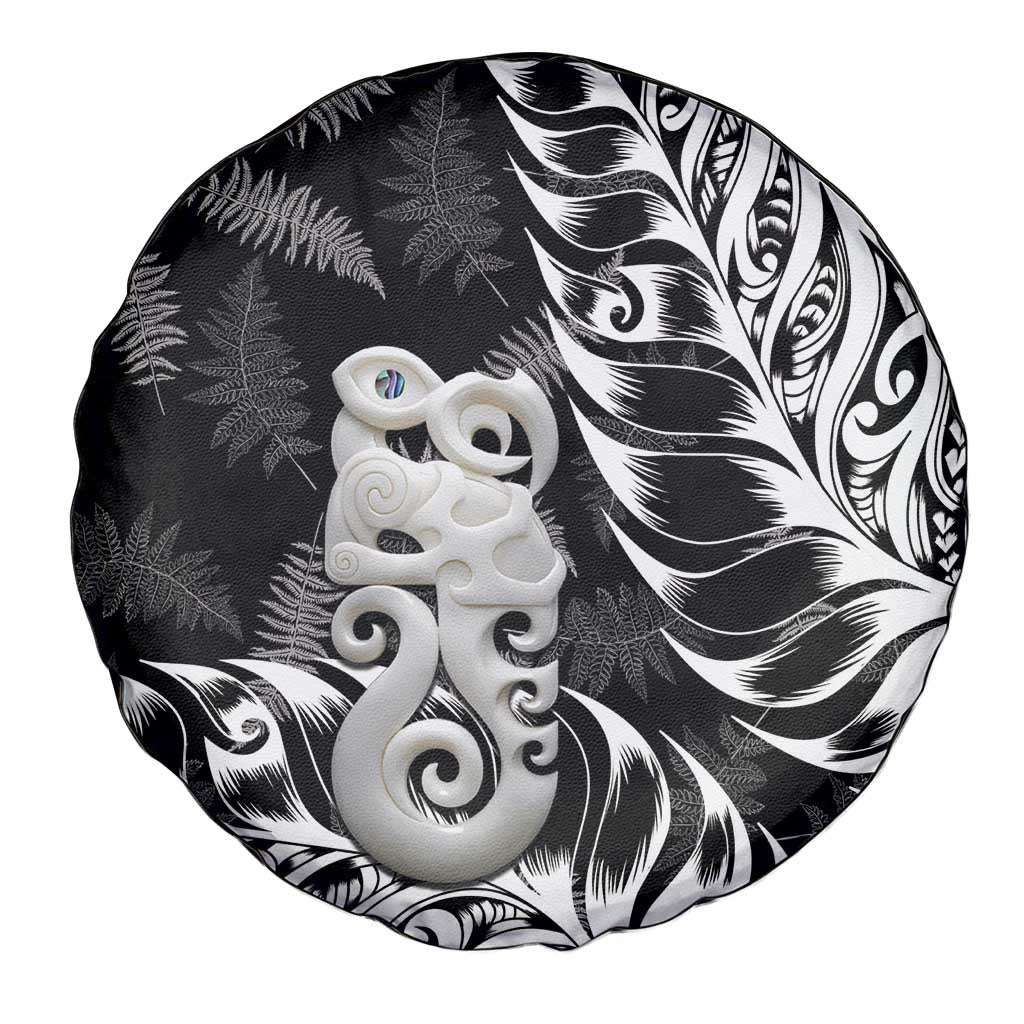 Aotearoa Manaia NZ Maori Silver Fern Spare Tire Cover