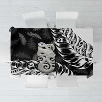 Aotearoa Manaia NZ Maori Silver Fern Tablecloth LT14 Black - Polynesian Pride